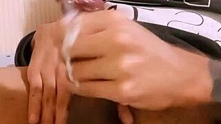 Watch this amateur masseuse handle a monster cock solo!