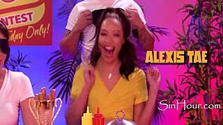 Dkye Gets Her Strapon Wet At Hotdog Eating Contest With Latina Lesbian Face Sitting