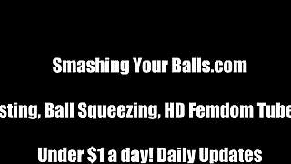 We bust your balls hard in femdom threesome