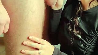 Pretty Slave Sucks Cock Sloppily in Rough Double Domination