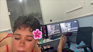 Sister Helps With Handjob In Room