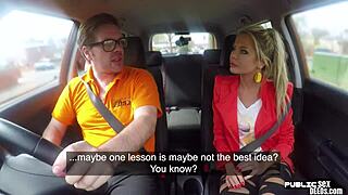 OH MAN! BUSTY EURO PUBLICLY RIDES INSTRUCTOR ON BACKSEAT WITH ANAL FINGERING ACTION?