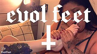 i licked these sexy redhead's feet in lingerie