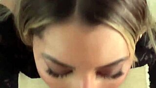 Petite blonde Latina gives sloppy blowjob and rimming in POV