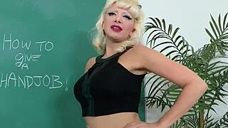 Natasha Juja Gives Handjob Lessons for Cumshot