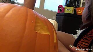 abigail mac masturbates in halloween solo