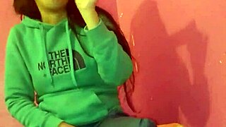 pretty latina enjoys solo toy play