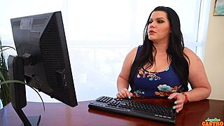 hey, can you handle angelina castro using her biggest strap-on to make maggie green cum with dirty talk and big tits play?