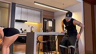 real estate agent with big ass and small tits fucks client for house sale, daniela andrea and danner mendez titty fuck