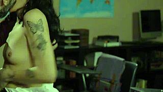 horny secretary vanessa sky seduces her boss tommy in the office. she gives blowjob to his monster cock and fucks him.