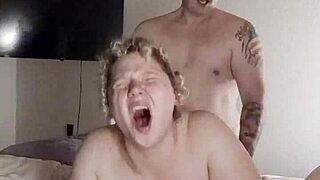 Chubby Blonde Wife in Missionary Position Receives Creampie from Lesbian Partner with Big Ass