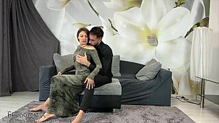 i oiled up and fucked my big ass friend on the couch with rough spooning