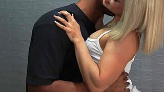 xiara dark, a dangerous blonde criminal, swallows officer boris jackson's bbc at work.