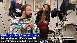 minnie rose's face gets covered in cum after a pov blowjob scene.