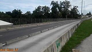 married woman shows pussy to everyone in the street.