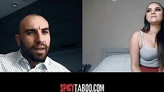 Horny Stepdaughter's Naughty Video Call with Stepdad During Reality Show