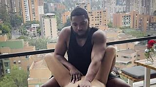 Her friend gives an intimate massage in a romantic setting