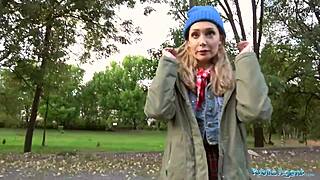 Lost dog leads to hot outdoor sex with public agent. 😜