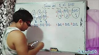 Asian Teacher Teaches Nerd Student Erotic Math in Bedroom