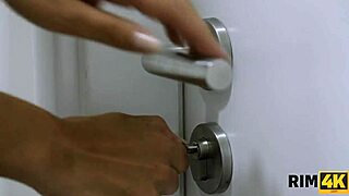 Girl catches man jerking to vr porn and gives rimjob instead of blowjob