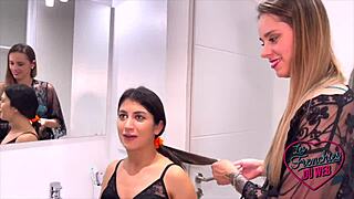 Francesca and anita enjoy a threesome with a nice cock