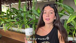 crazy cumwalk in starbucks blowjob in public toilet