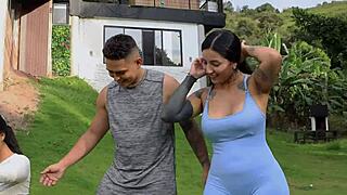 the workout routine ended with hot sex with tattooed latina dilan clavijo.