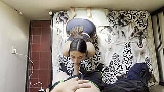 Stepsister rides my cock while home alone, her big ass bouncing