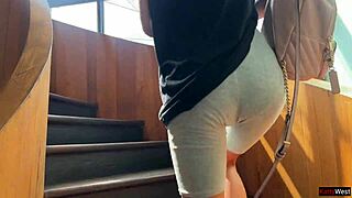 crazy cumwalk in starbucks blowjob in public toilet