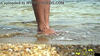 Giggles' Feet Get Sandy At Beach