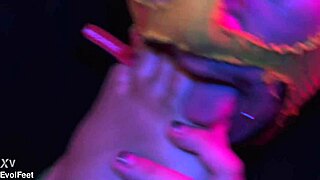 bound foot worship and tickling with big tits and deepthroat domination