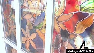 Alex more gets fucked by landlord alex legend in the kitchen.