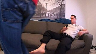 scarlett johnson gagging on cock in deepthroat blowjob, choking for cum