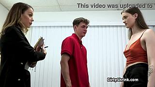 Tall Brunette Shares Cock With MILF Doctor In Therapy