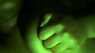 Licking my nipples feels so good at night.