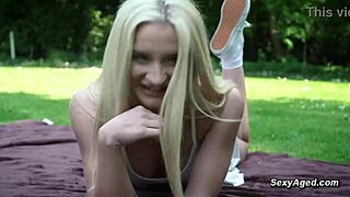 The Thrill Of An Old Man Fucking A Sexy Blonde In The Public Park