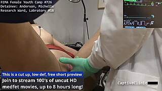 Michelle Anderson in handcuffs at hospital, spreading for dildo!