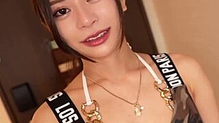 Japanese beauty ca gives intense blowjob and creampie in flight