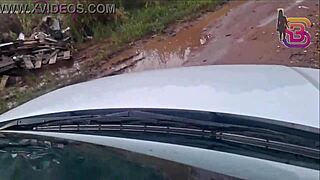 I almost got cought by my cop husband while fuckin this huge cock in the car