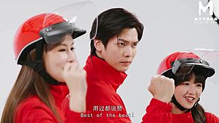 Bossy president offers pussy benefits in group threesome?