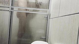 they spy on me in the bathroom while i masturbate with my cousin's panties 😏