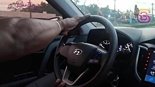 I almost got cought by my cop husband while fuckin this huge cock in the car