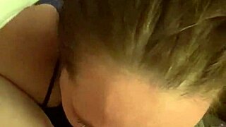 sexy milf gives deepthroat blowjob in pov view