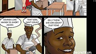 Hot and fast restaurant staff interracial orgy in kitchen with monster cocks!