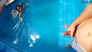 surprised my half-sister with my hard dick at the pool?