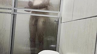 they spy on me in the bathroom while i masturbate with my cousin's panties 😏