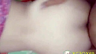 Wife bent over doggystyle cumming on condom