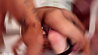 Danna Rose takes three monstrous cocks in her ass without stopping