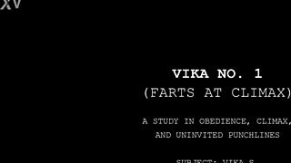 In the official trailer, Vika masturbates solo with her tight pussy, reaching climax while farting intensely