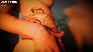 Striptease from Nemesi in the clip with insecure disabled guy and assistant from Procellona!